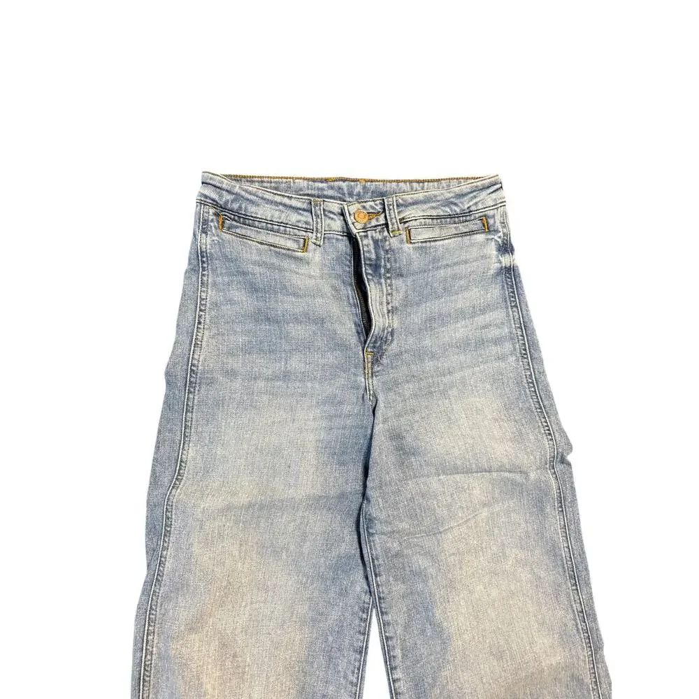 h&m jupe high waist culotte denim jeans womens size 4